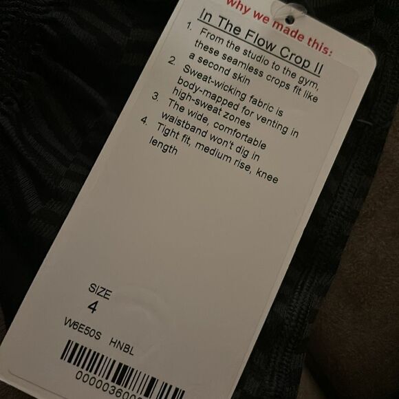 Lululemon In The Flow Crop II Heathered Naval Blue Leggings Size 4 / NWT - Picture 6 of 6
